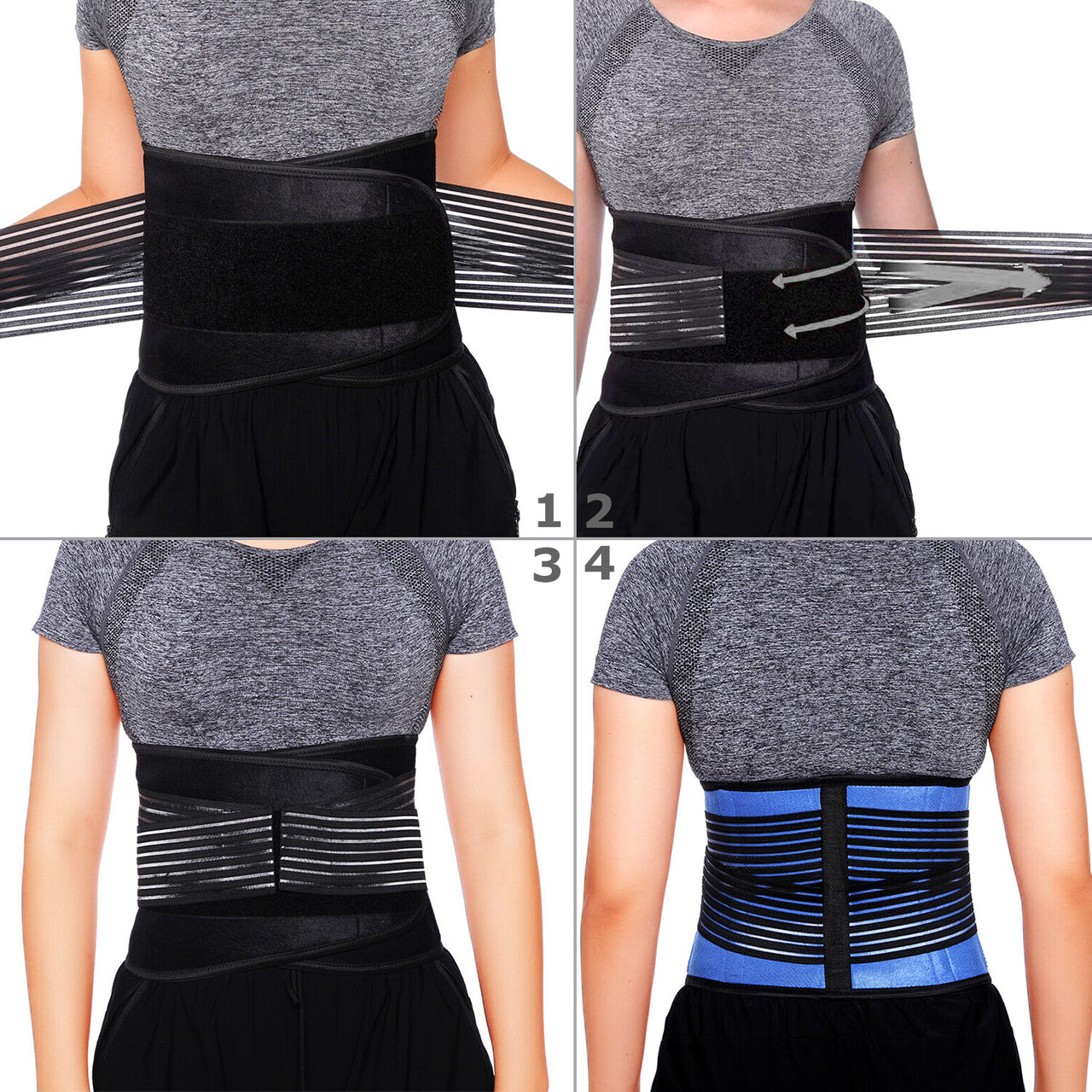 Adjustable Lumbar Support Lower Waist Back Belt Brace Pain Relief for Men Women