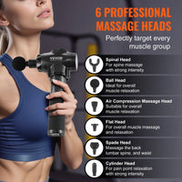 Thumbnail for VEVOR Massage Gun Deep Tissue with 9 Speed Levels & 6 Massage Heads, 24V 2500Mah Batteries, Percussion Muscle Massager for Athletes, Handheld Electric Massage Gun for Pain Relief, Muscle Relaxation
