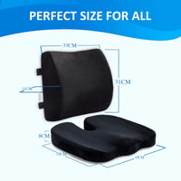 Thumbnail for Seat Cushion and Lumbar Support Pillow for Office Chair, Memory Foam Car Seat Cushions Back Support Pillows, Help Relieve Pain of Back, Lumbar, Tailbone and Sciatic Nerve (Black)