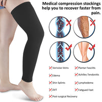 Thumbnail for Leg Brace Knee Thigh High Compression Sleeve Socks Stockings Support Pain Relief