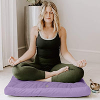 Thumbnail for Meditation Mat Zabuton, Velvet Floor Cushions for Sitting, Meditation Cushions and Pillows with 100% Cotton Insert, Yoga Cushion for Women and Men