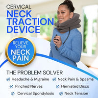 Thumbnail for Cervical Neck Traction Device - Inflatable Pillow for Alignment, Posture, Mobility (Gray)