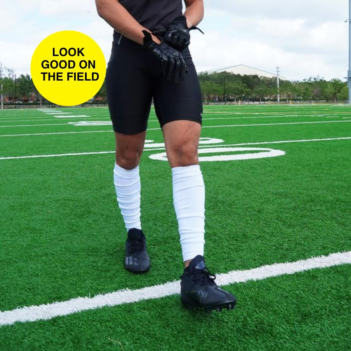 Football Leg Sleeves [1 Pair] - for Adult & Youth - Calf Compression Sleeves for Men and Boys