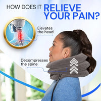 Thumbnail for Cervical Neck Traction Device - Inflatable Pillow for Alignment, Posture, Mobility (Gray)