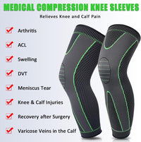 Thumbnail for 1 Pair Full Leg Compression Sleeves for Women & Men, Extra Long Leg & Calf Braces Knee Sleeve for Basketball, Football, Running, Working Out, Arthritis