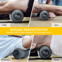 Thumbnail for Heating Vibrating Peanut Massage Ball - 5 Intensity Levels & 1 Heat Mode - Foam Roller Double Lacrosse Ball - Deep Tissue Trigger Point Therapy - Firm, Handheld, Rechargeable (Gray)