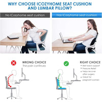 Thumbnail for Seat Cushion and Lumbar Support Pillow for Office Chair, Memory Foam Car Seat Cushions Back Support Pillows, Help Relieve Pain of Back, Lumbar, Tailbone and Sciatic Nerve (Black)