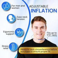 Thumbnail for Cervical Neck Traction Device - Inflatable Pillow for Alignment, Posture, Mobility (Gray)