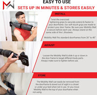 Thumbnail for - Stand up Door Mounted Smooth Foam Roller for Soft Tissue Massage & Muscle Recovery for Exercise, Includes 1 Trigger Point Attachments