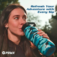 Thumbnail for Stainless Steel Water Bottle with Straw – 24 Oz. Sports Water Bottle Insulated for Hot & Cold Drinks – Spout Lid & 2-In-1 Straw & Sip Insulated Water Bottles Lid – Water Flask