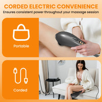 Thumbnail for Rechargeable Handheld Massager, Corded Deep Tissue Shiatsu Massager for Neck, Back, Shoulders, Legs, Relieve Fatigue