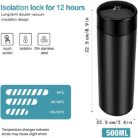 Thumbnail for Water Bottle with LED Temperature Display,Double Walled Vacuum Insulated Water Bottle,Stainless Steel Sports Automotivetravel Mug