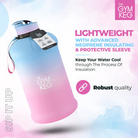 Thumbnail for Insulated Water Bottle 2.2 L Black Neoprene with Carry Handle & Leakproof Cap