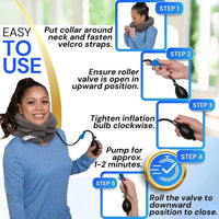 Thumbnail for Cervical Neck Traction Device - Inflatable Pillow for Alignment, Posture, Mobility (Gray)