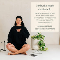 Thumbnail for Mindful & Modern Large Meditation Cushion | Zafu Yoga Bolster Meditation Floor Pillow Seat | Buckwheat Hull Filled Crescent Shaped Cushion with Removable Washable Cover + Carry Handle
