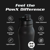 Thumbnail for Stainless Steel Water Bottle with Straw – 24 Oz. Sports Water Bottle Insulated for Hot & Cold Drinks – Spout Lid & 2-In-1 Straw & Sip Insulated Water Bottles Lid – Water Flask