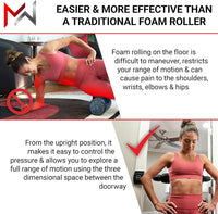 Thumbnail for - Stand up Door Mounted Smooth Foam Roller for Soft Tissue Massage & Muscle Recovery for Exercise, Includes 1 Trigger Point Attachments