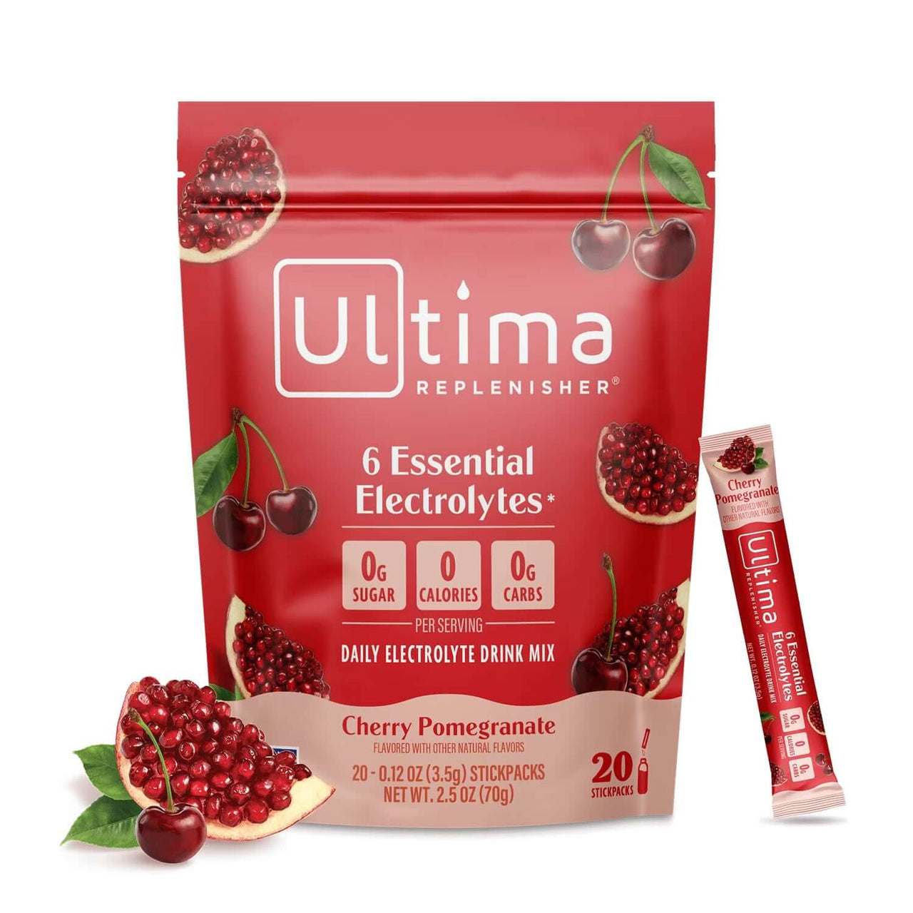 Hydration Electrolyte Drink Mix Packets, Keto Sugar-Free Cherry Pomegranate 20 Ct