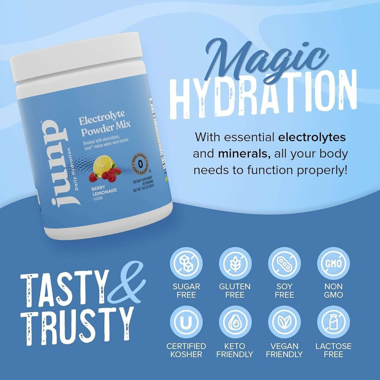 Electrolytes Powder No Sugar No Carbs – Berry Lemonade Keto Electrolyte Drink Mix - Potassium & Salt Hydration Powder Electrolytes - Zero Calorie Sugar Free Electrolyte Powder, 90 Servings