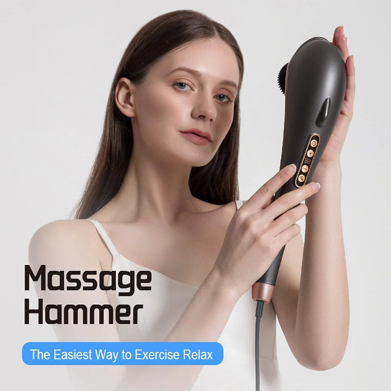 Rechargeable Handheld Massager, Corded Deep Tissue Shiatsu Massager for Neck, Back, Shoulders, Legs, Relieve Fatigue