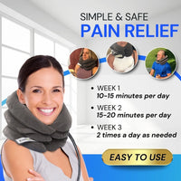Thumbnail for Cervical Neck Traction Device - Inflatable Pillow for Alignment, Posture, Mobility (Gray)