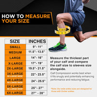 Thumbnail for Compression Calf Sleeve for Men & Women – 20-30Mmhg Graduated Support for Running, Shin Splints, Calf Strain – Knee High, Small to 6XL plus Size