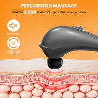 Thumbnail for Rechargeable Handheld Massager, Corded Deep Tissue Shiatsu Massager for Neck, Back, Shoulders, Legs, Relieve Fatigue
