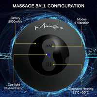 Thumbnail for Heating Vibrating Peanut Massage Ball - 5 Intensity Levels & 1 Heat Mode - Foam Roller Double Lacrosse Ball - Deep Tissue Trigger Point Therapy - Firm, Handheld, Rechargeable (Gray)
