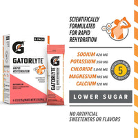 Thumbnail for Gatorlyte Rapid Rehydration Watermelon Flavor, Powdered Energy Drink Mix, 0.52 Oz, 6 Count Packets