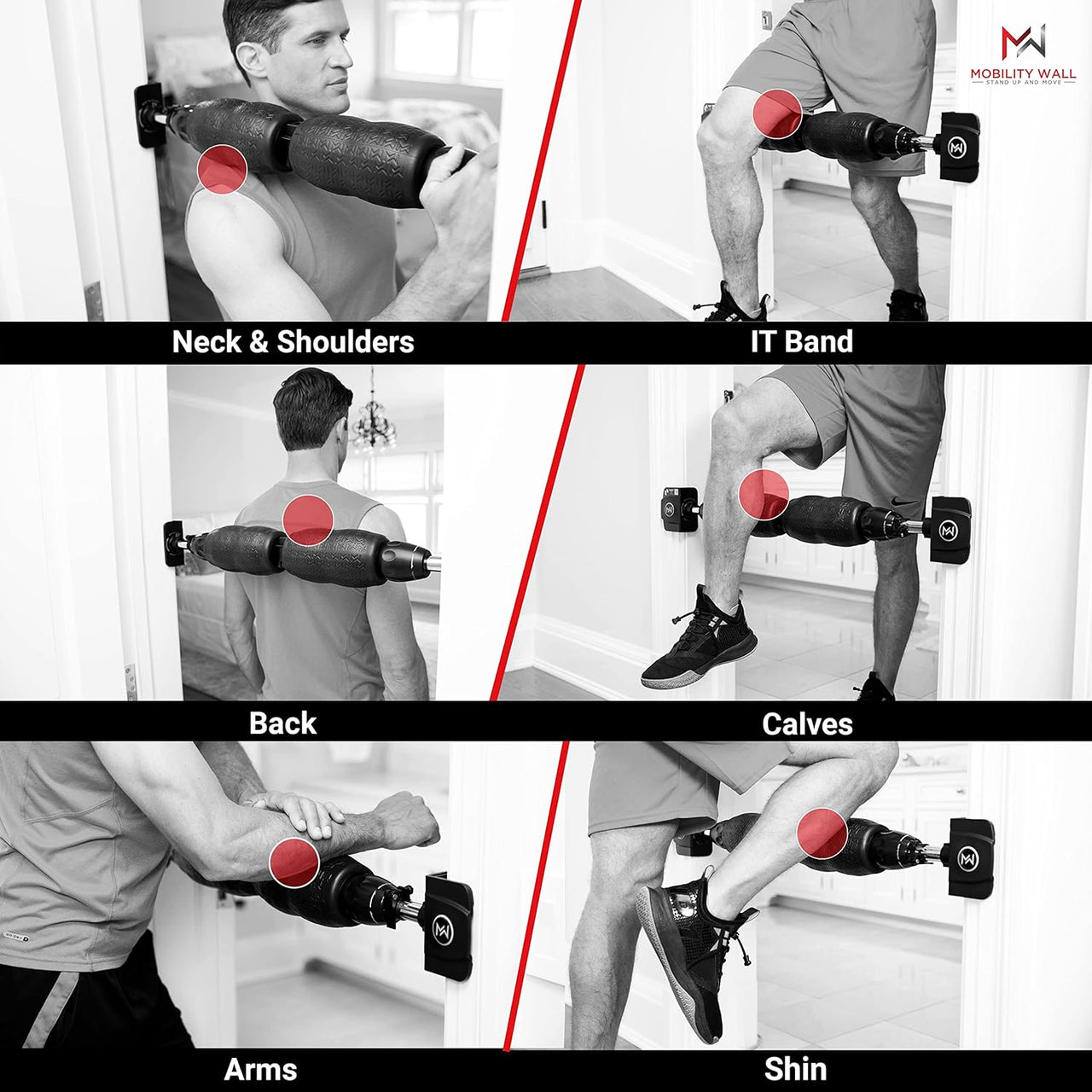 - Stand up Door Mounted Smooth Foam Roller for Soft Tissue Massage & Muscle Recovery for Exercise, Includes 1 Trigger Point Attachments