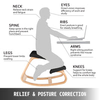 Thumbnail for Ergonomic Kneeling Chair Beech Wood Ergonomic Kneeling Office Chair Perfect for Body Shaping and Relieving Stress