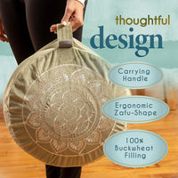 Thumbnail for Meditation Cushion - Comfortable Floor Pillow - Traditional Tibetan Meditation Pillow with Beautiful Velvet Cover - Large Floor Cushion Seating for Adults - Premium Yoga Buckwheat Bolster
