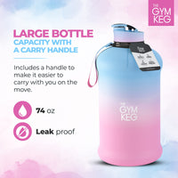Thumbnail for Insulated Water Bottle 2.2 L Black Neoprene with Carry Handle & Leakproof Cap