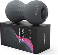 Thumbnail for Heating Vibrating Peanut Massage Ball - 5 Intensity Levels & 1 Heat Mode - Foam Roller Double Lacrosse Ball - Deep Tissue Trigger Point Therapy - Firm, Handheld, Rechargeable (Gray)