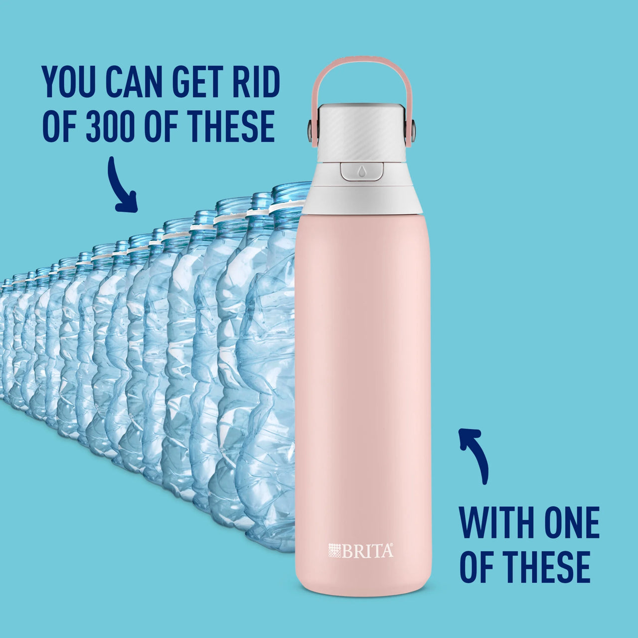 20 Oz Rose Premium Stainless Steel Leak Proof Filtered Insulated Water Bottle with Straw