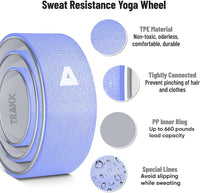 Thumbnail for Sport 12 Inch Foam Roller Yoga Wheel for Back Pain Relief, Stretching, Tissue Massage, and Spinal Alignment, Supports 350 Pounds, Silver & Blue