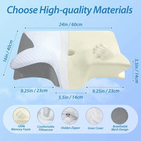 Thumbnail for Memory Foam Cervical Sleeping Pillow, 2 in 1 Ergonomic Contour Orthopedic Pillow for Neck Pain, Contoured Support Pillows for Side Back Stomach Sleepers 3.3 Lb （Gray)