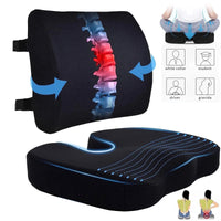 Thumbnail for Seat Cushion and Lumbar Support Pillow for Office Chair, Memory Foam Car Seat Cushions Back Support Pillows, Help Relieve Pain of Back, Lumbar, Tailbone and Sciatic Nerve (Black)