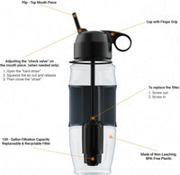 Thumbnail for Alkaline Water Filter Bottle for Travel, Camping, Hiking, Backpacking, Emergency, Survival | Removes up to 99.99% of Harmful Contaminants, 9.5Ph, Protects the Nutrient & Mineral Value, Made in USA