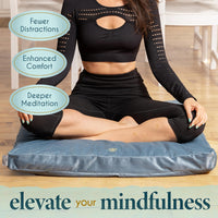 Thumbnail for Meditation Mat Zabuton, Velvet Floor Cushions for Sitting, Meditation Cushions and Pillows with 100% Cotton Insert, Yoga Cushion for Women and Men