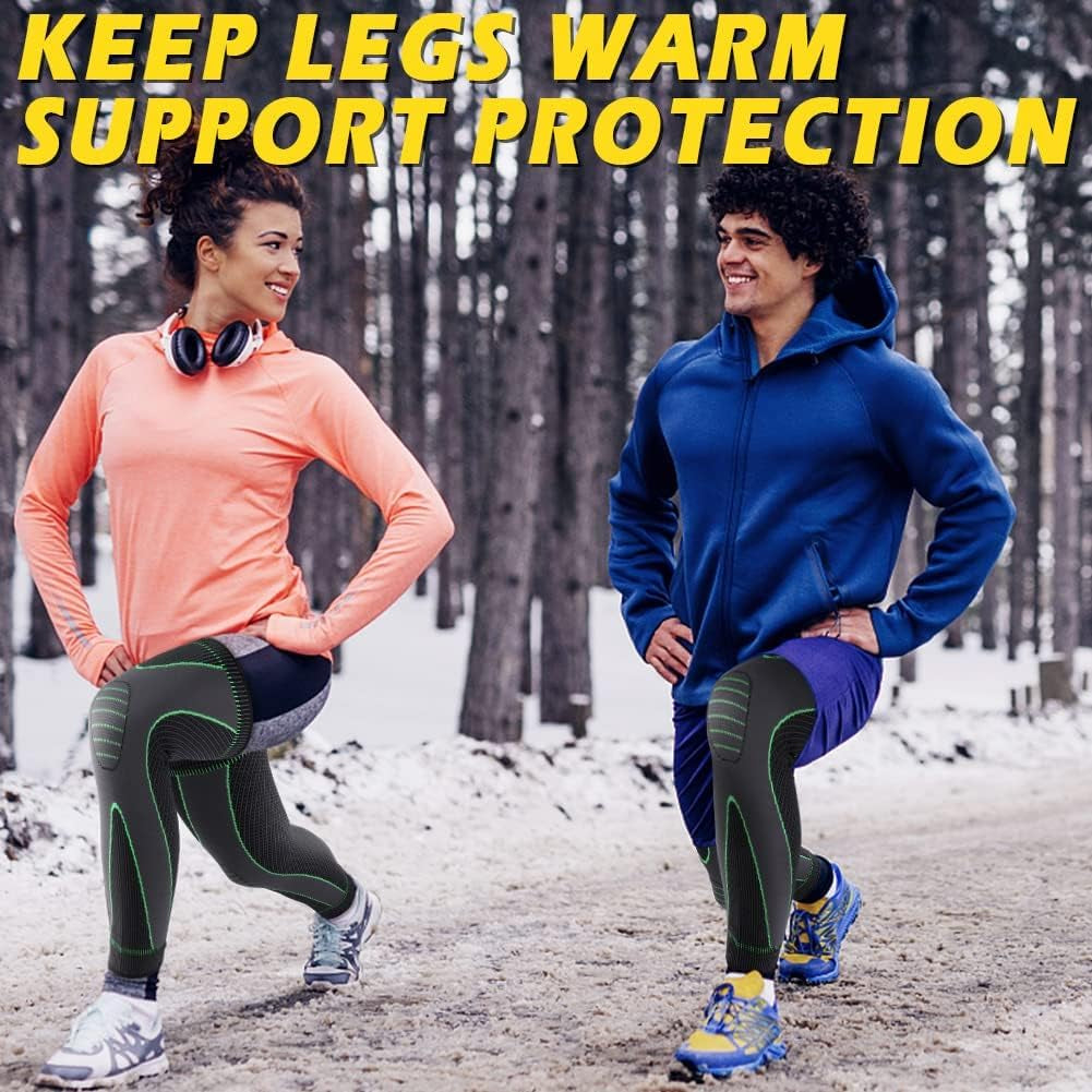 1 Pair Full Leg Compression Sleeves for Women & Men, Extra Long Leg & Calf Braces Knee Sleeve for Basketball, Football, Running, Working Out, Arthritis