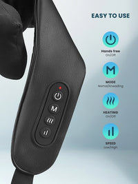 Thumbnail for Black Shiatsu Neck Back Kneading Massage, Deep Tissue Relief, Portable and Lightweight