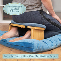 Thumbnail for Meditation Mat Zabuton, Velvet Floor Cushions for Sitting, Meditation Cushions and Pillows with 100% Cotton Insert, Yoga Cushion for Women and Men