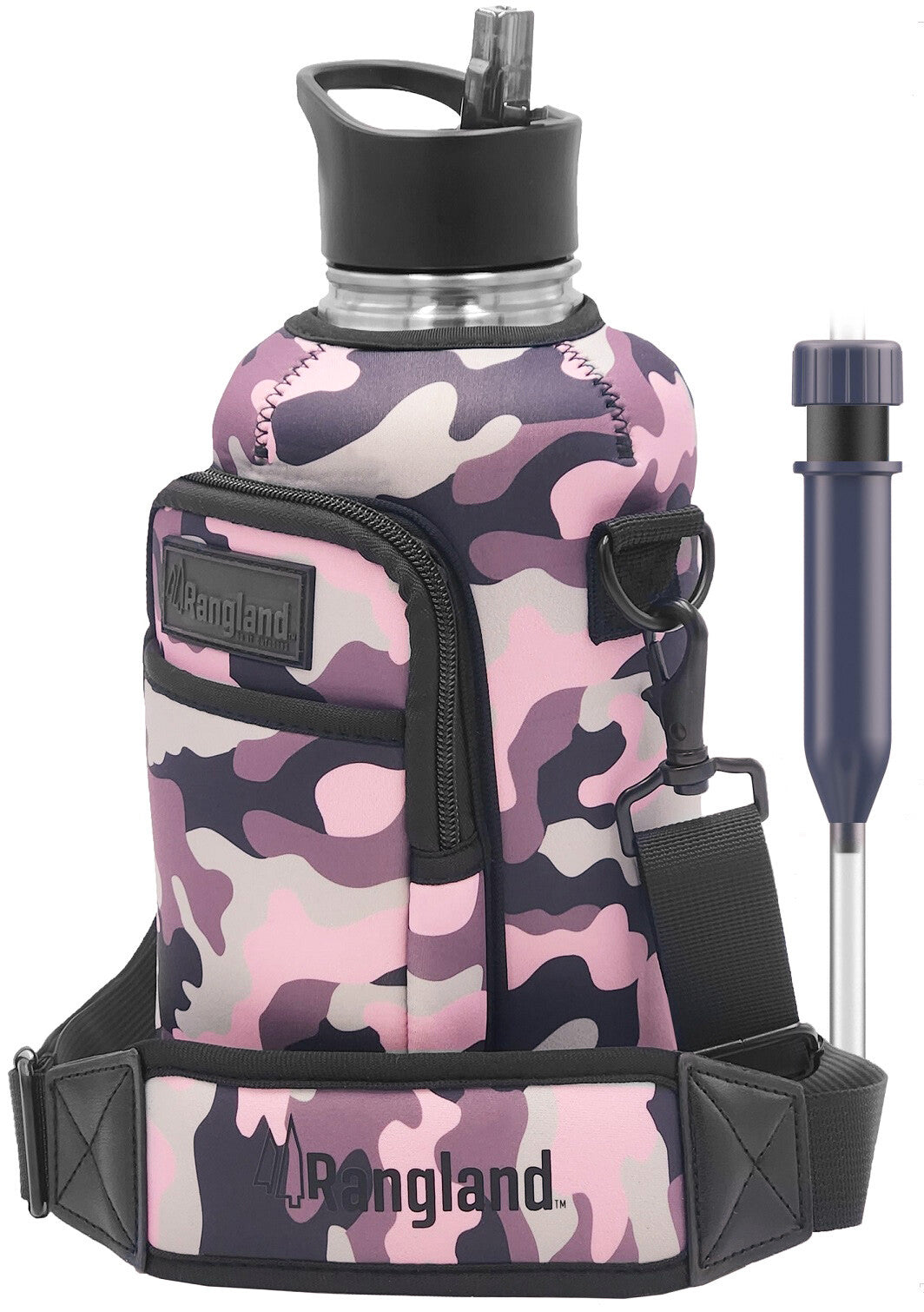 Half Gallon 64Oz Water Bottle with Straw Lid Filter System + Carrying Strap Bag