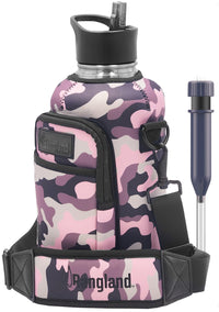 Thumbnail for Half Gallon 64Oz Water Bottle with Straw Lid Filter System + Carrying Strap Bag