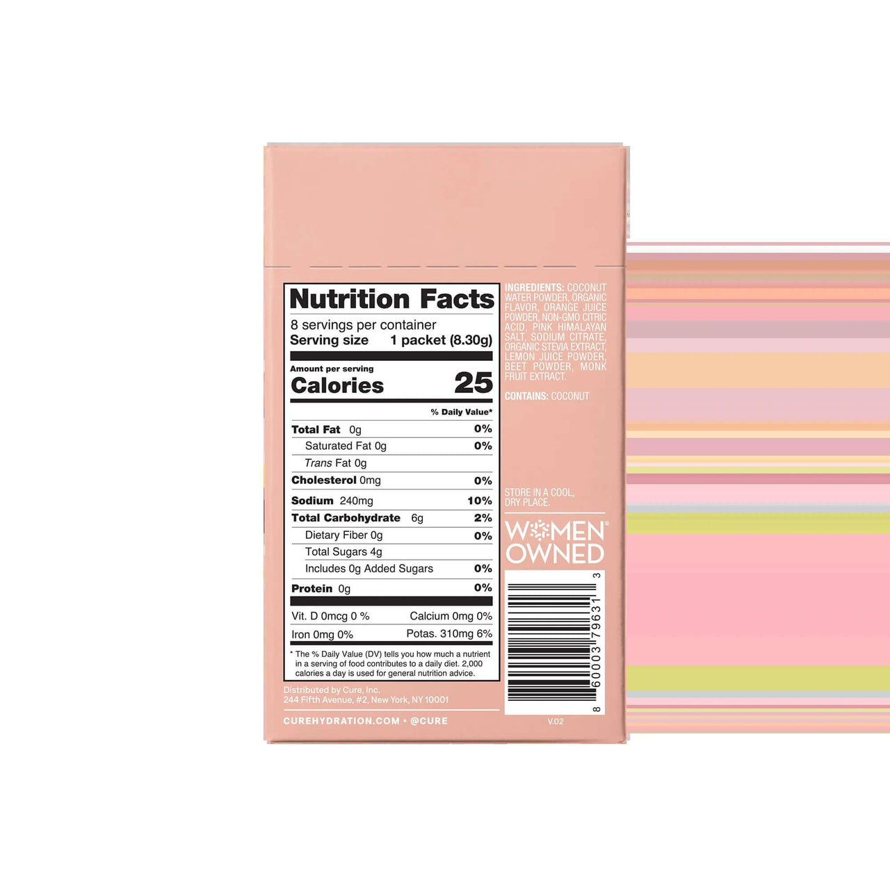 Plant Based Electrolyte Mix | Powder for Dehydration Relief | Made with Coconut Water | Non-Gmo | No Added Sugar | FSA & HSA | Vegan | Box of 8 Packets - Grapefruit
