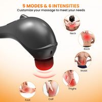 Thumbnail for Rechargeable Handheld Massager, Corded Deep Tissue Shiatsu Massager for Neck, Back, Shoulders, Legs, Relieve Fatigue