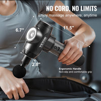 Thumbnail for VEVOR Massage Gun Deep Tissue with 9 Speed Levels & 6 Massage Heads, 24V 2500Mah Batteries, Percussion Muscle Massager for Athletes, Handheld Electric Massage Gun for Pain Relief, Muscle Relaxation