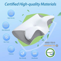 Thumbnail for Memory Foam Cervical Sleeping Pillow, 2 in 1 Ergonomic Contour Orthopedic Pillow for Neck Pain, Contoured Support Pillows for Side Back Stomach Sleepers 3.3 Lb （Gray)
