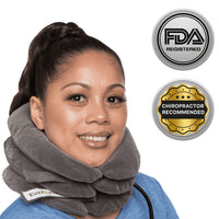 Thumbnail for Cervical Neck Traction Device - Inflatable Pillow for Alignment, Posture, Mobility (Gray)